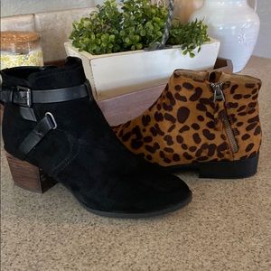🤩 2 Pair Of Ankle Boots Unisa Black & Leopard